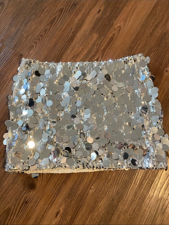 Edikted Dresses & Skirts - Edikted Silver Sequin Mini Skirt